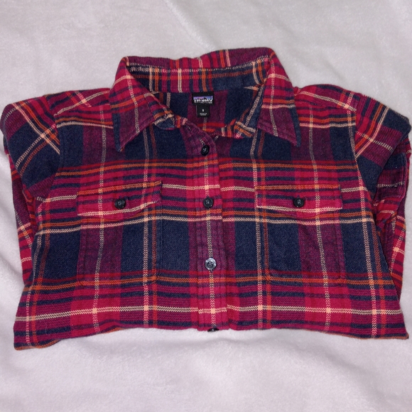 Patagonia Magenta Fjord Flannel Button Down Shirt 100% Cotton Womens Size 8 - Picture 11 of 11